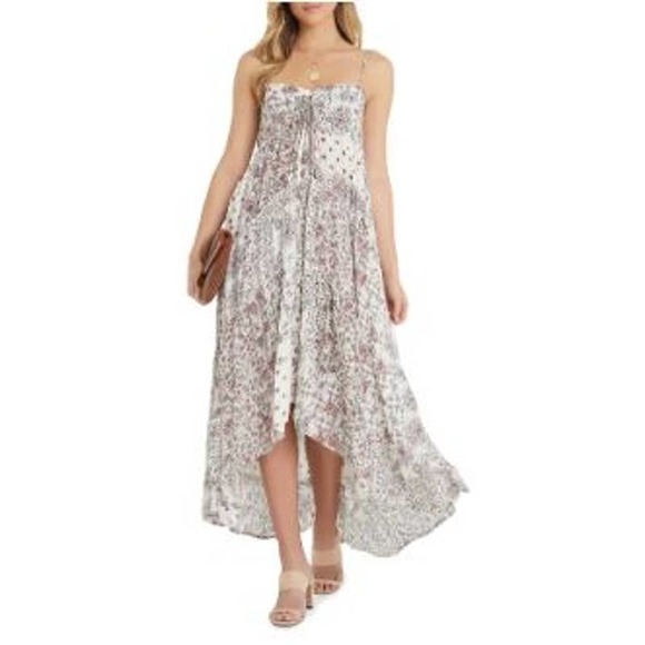 Vici Dresses & Skirts - VICI Patchwork Print Boho Sundress In Coral Multi Size Small NWT